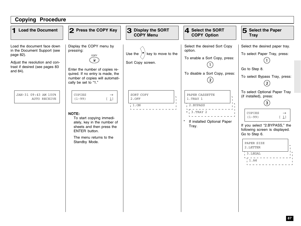 Copying procedure | Toshiba e-STUDIO 170F User Manual | Page 89 / 244