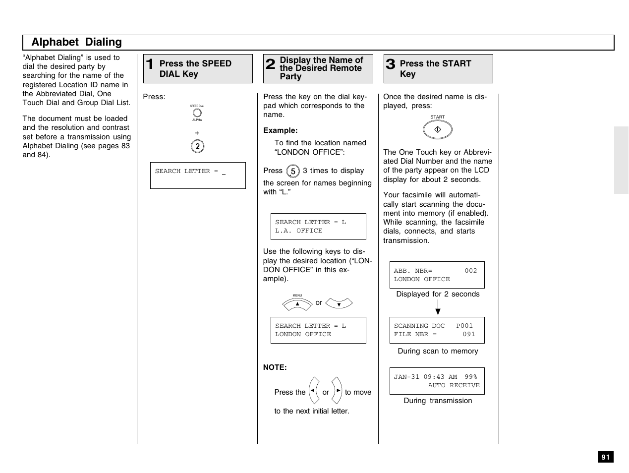 Alphabet dialing | Toshiba e-STUDIO 170F User Manual | Page 93 / 244