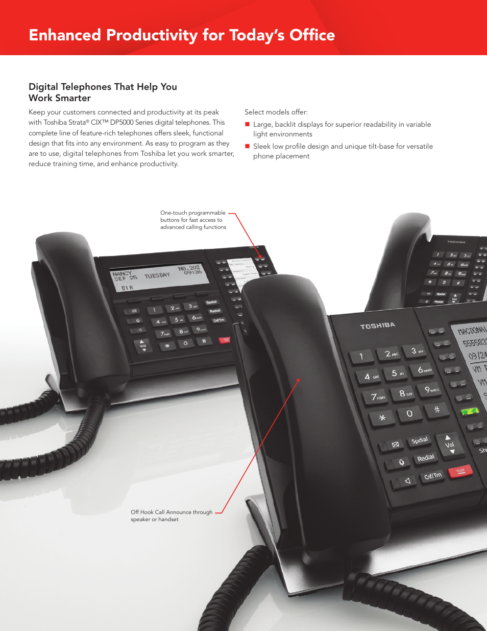 Enhanced productivity for today’s office | Toshiba DP5000 User Manual | Page 2 / 4