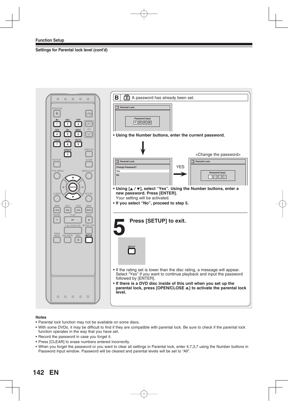 Press [setup] to exit | Toshiba D-RW2SU/D-RW2SC User Manual | Page 142 / 159