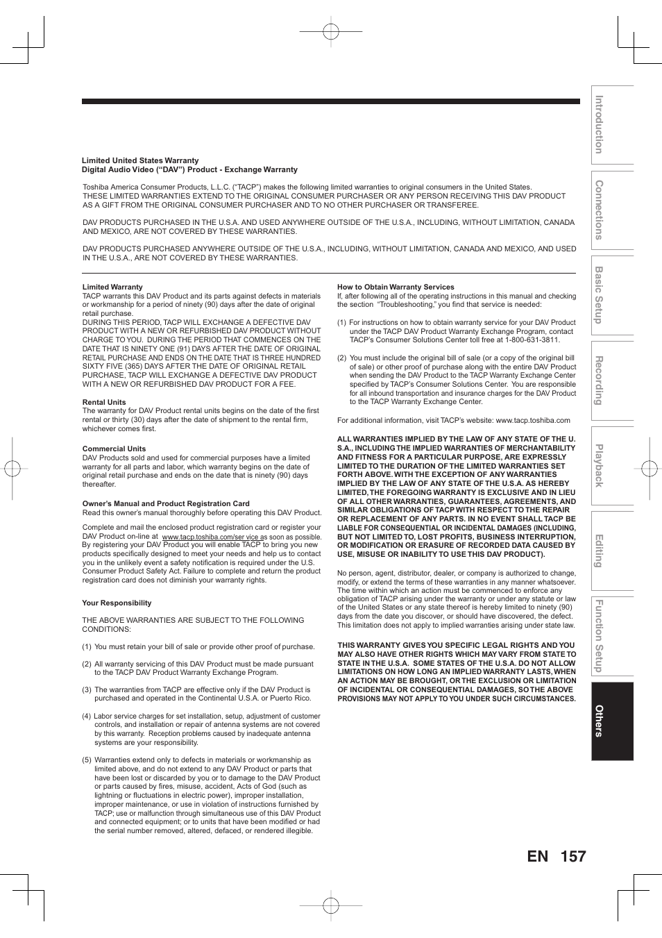 Toshiba D-RW2SU/D-RW2SC User Manual | Page 157 / 159