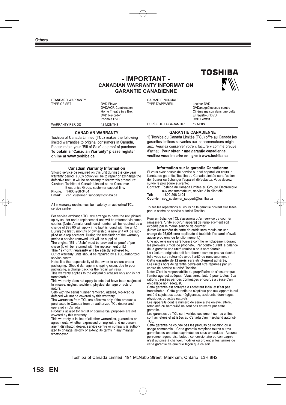 Toshiba D-RW2SU/D-RW2SC User Manual | Page 158 / 159