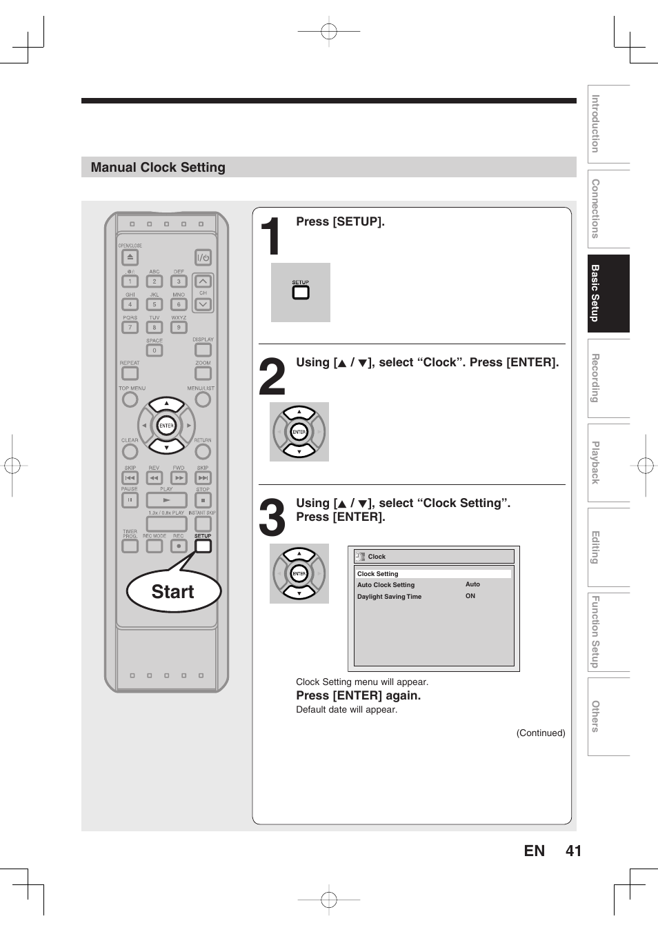 Start | Toshiba D-RW2SU/D-RW2SC User Manual | Page 41 / 159