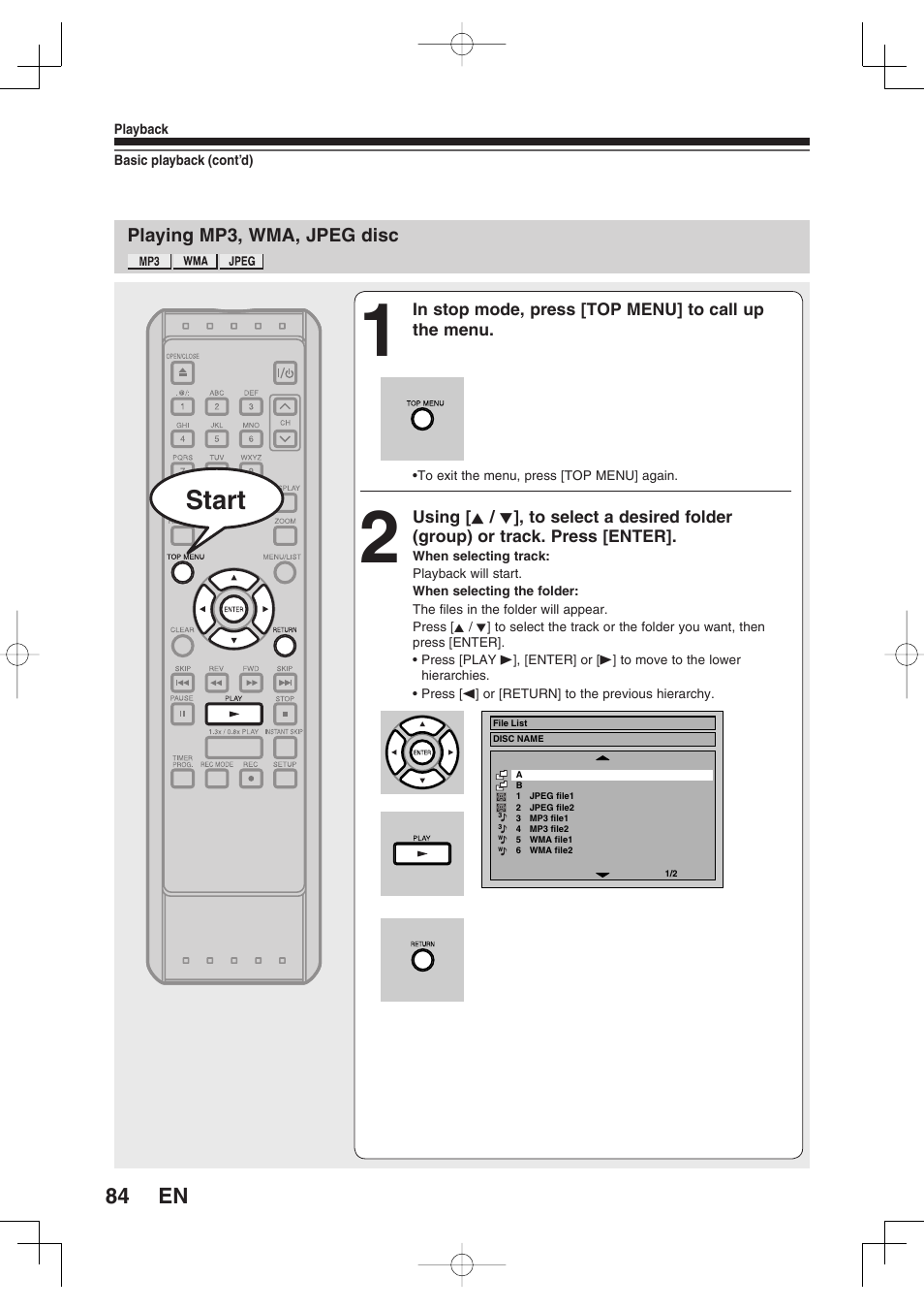 Start | Toshiba D-RW2SU/D-RW2SC User Manual | Page 84 / 159