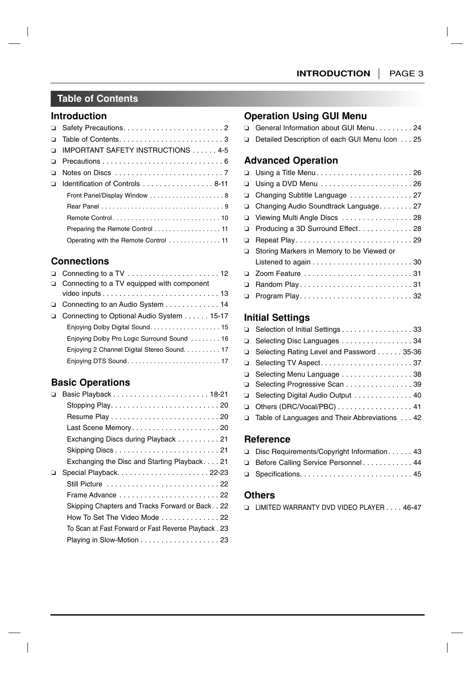 Toshiba SD 3755 User Manual | Page 3 / 48