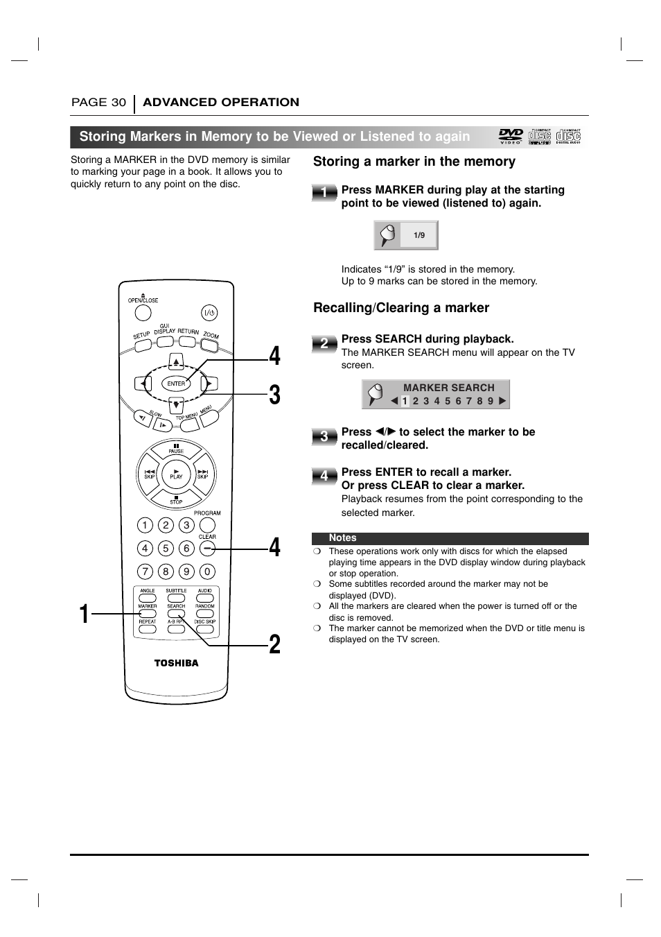 Toshiba SD 3755 User Manual | Page 30 / 48