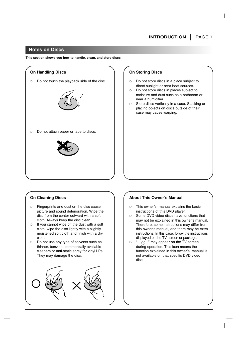 Notes on discs | Toshiba SD 3755 User Manual | Page 7 / 48