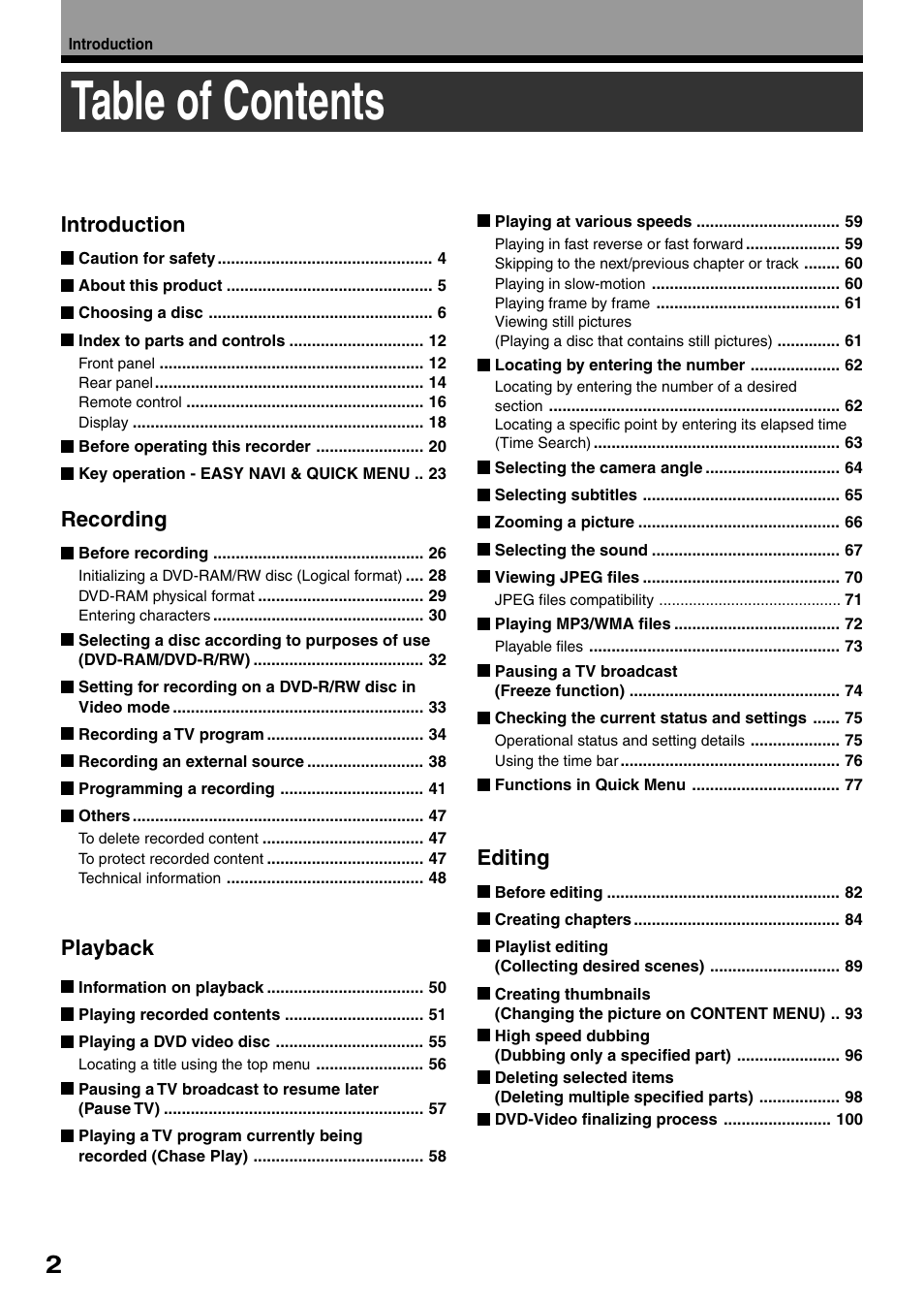 Toshiba D-KR4SU User Manual | Page 2 / 131