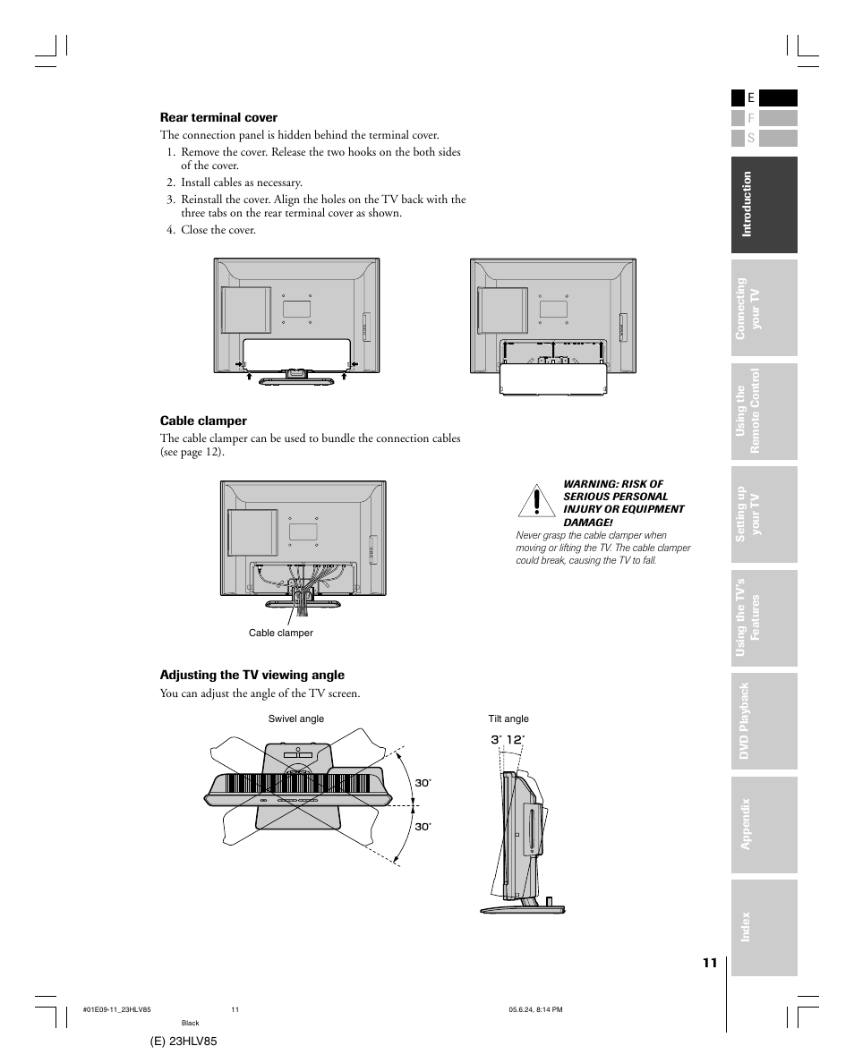 Toshiba 23HLV85 User Manual | Page 11 / 52