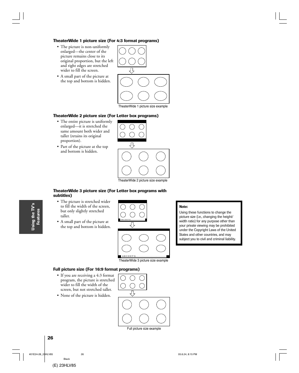 Toshiba 23HLV85 User Manual | Page 26 / 52