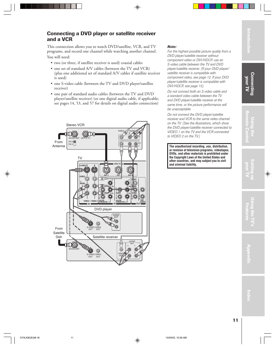 Toshiba 57HLX82 User Manual | Page 11 / 72