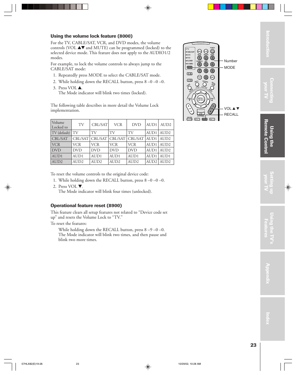 Toshiba 57HLX82 User Manual | Page 23 / 72