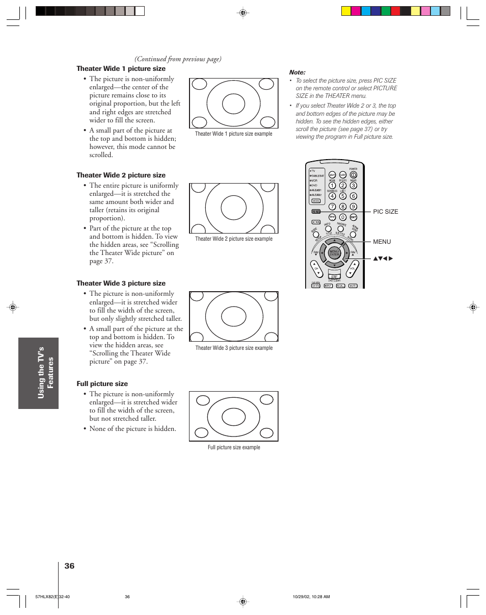 Toshiba 57HLX82 User Manual | Page 36 / 72