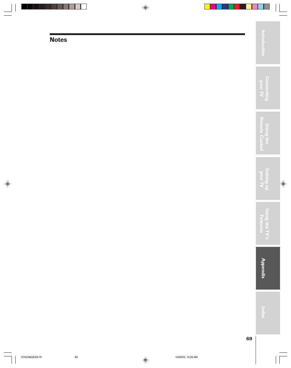 Toshiba 57HLX82 User Manual | Page 69 / 72