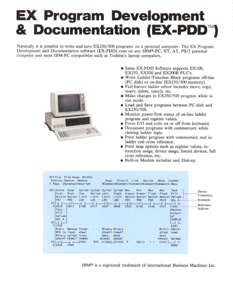 Ex program development & documentation (^-pdd™) | Toshiba EX250 User Manual | Page 9 / 20