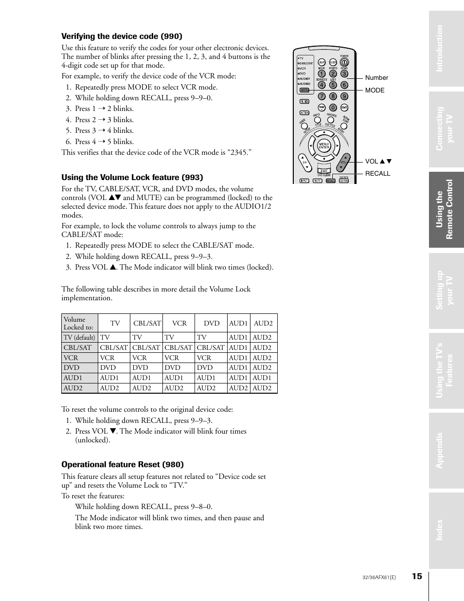 Toshiba 36AFX61 User Manual | Page 15 / 52