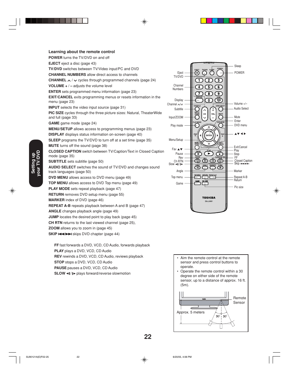 Toshiba 17HLV85 User Manual | Page 22 / 66