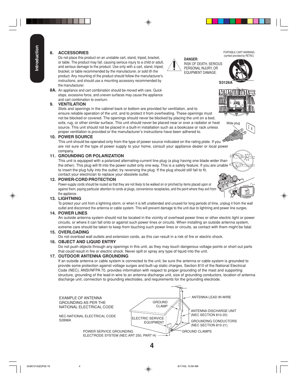 Toshiba 17HLV85 User Manual | Page 4 / 66