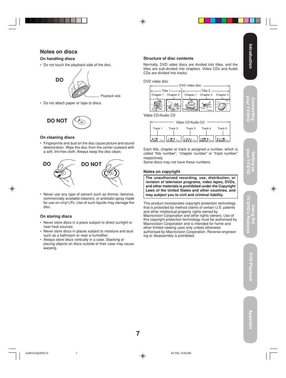Do do not do not do | Toshiba 17HLV85 User Manual | Page 7 / 66