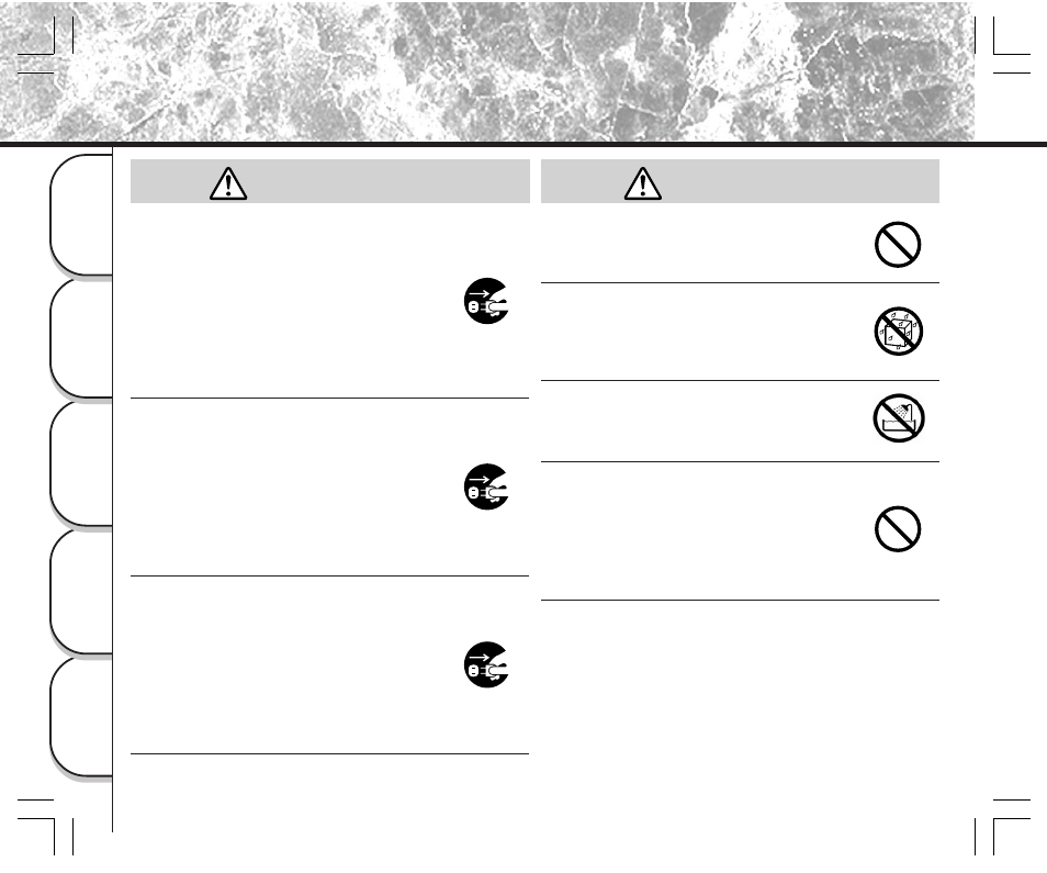 Avertissement, Précautions de sécurité (suite) | Toshiba PDR-M11 User Manual | Page 102 / 272