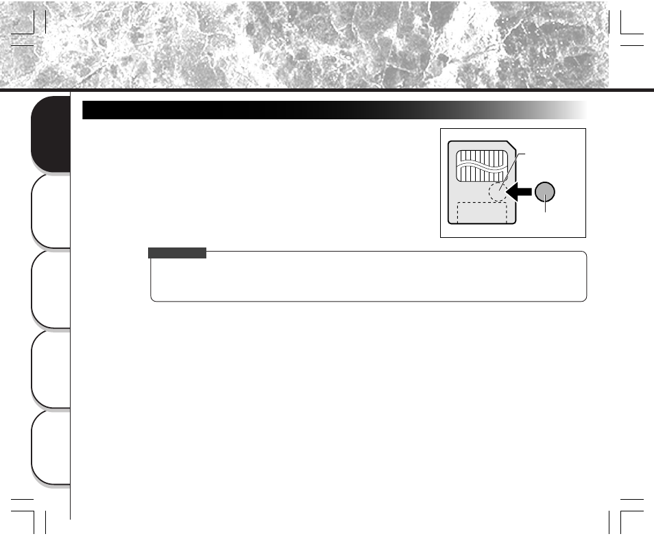 À propos de la carte smartmedia™ (suite), Protection contre l’écriture | Toshiba PDR-M11 User Manual | Page 126 / 272