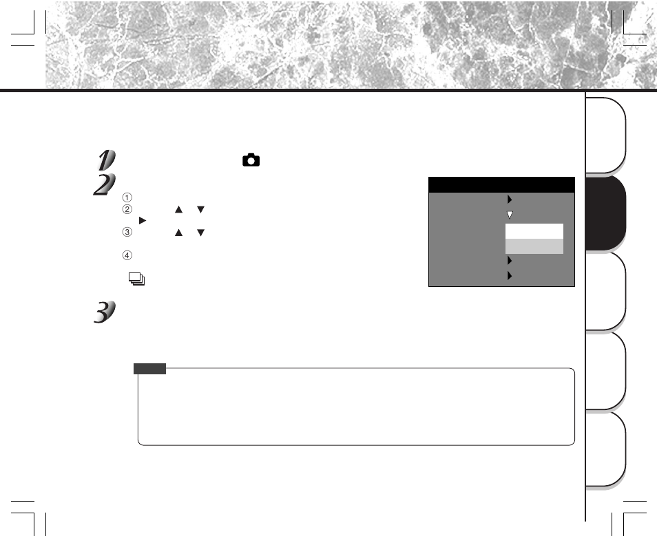 Sequential image photography (burst mode), Ce r enu m | Toshiba PDR-M11 User Manual | Page 55 / 272