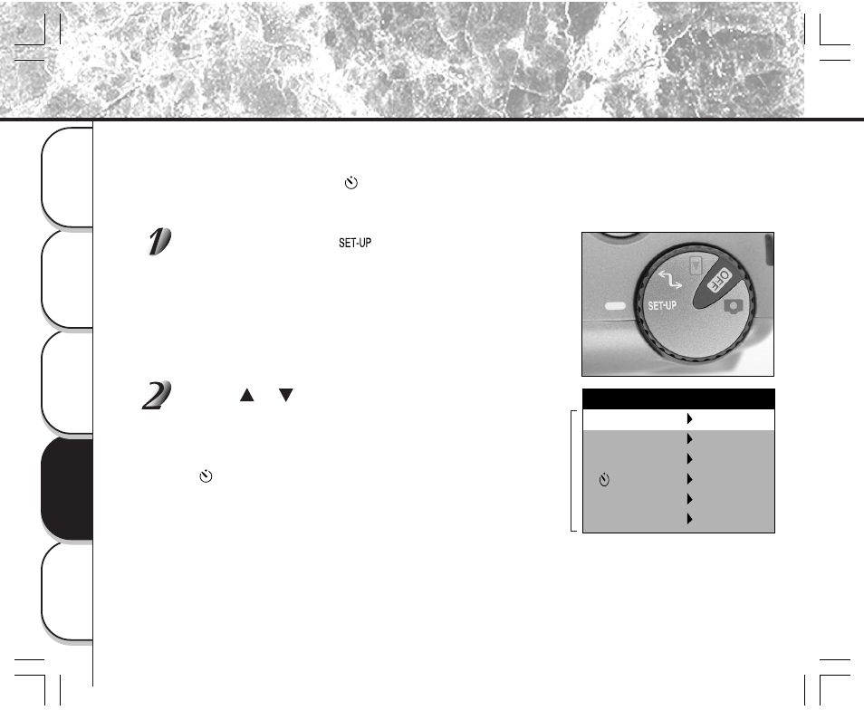 Basic photographic settings (set-up mode), Te s u up men | Toshiba PDR-M11 User Manual | Page 74 / 272