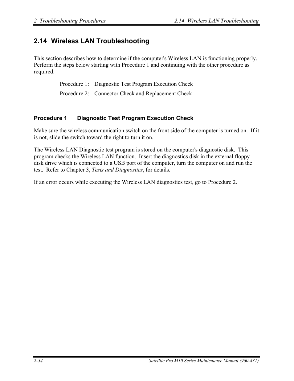 Wireless lan troubleshooting | Toshiba M10 User Manual | Page 100 / 460