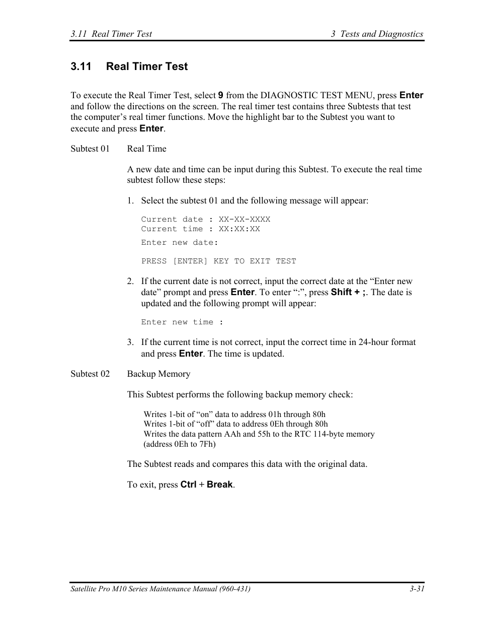 Real timer test | Toshiba M10 User Manual | Page 137 / 460