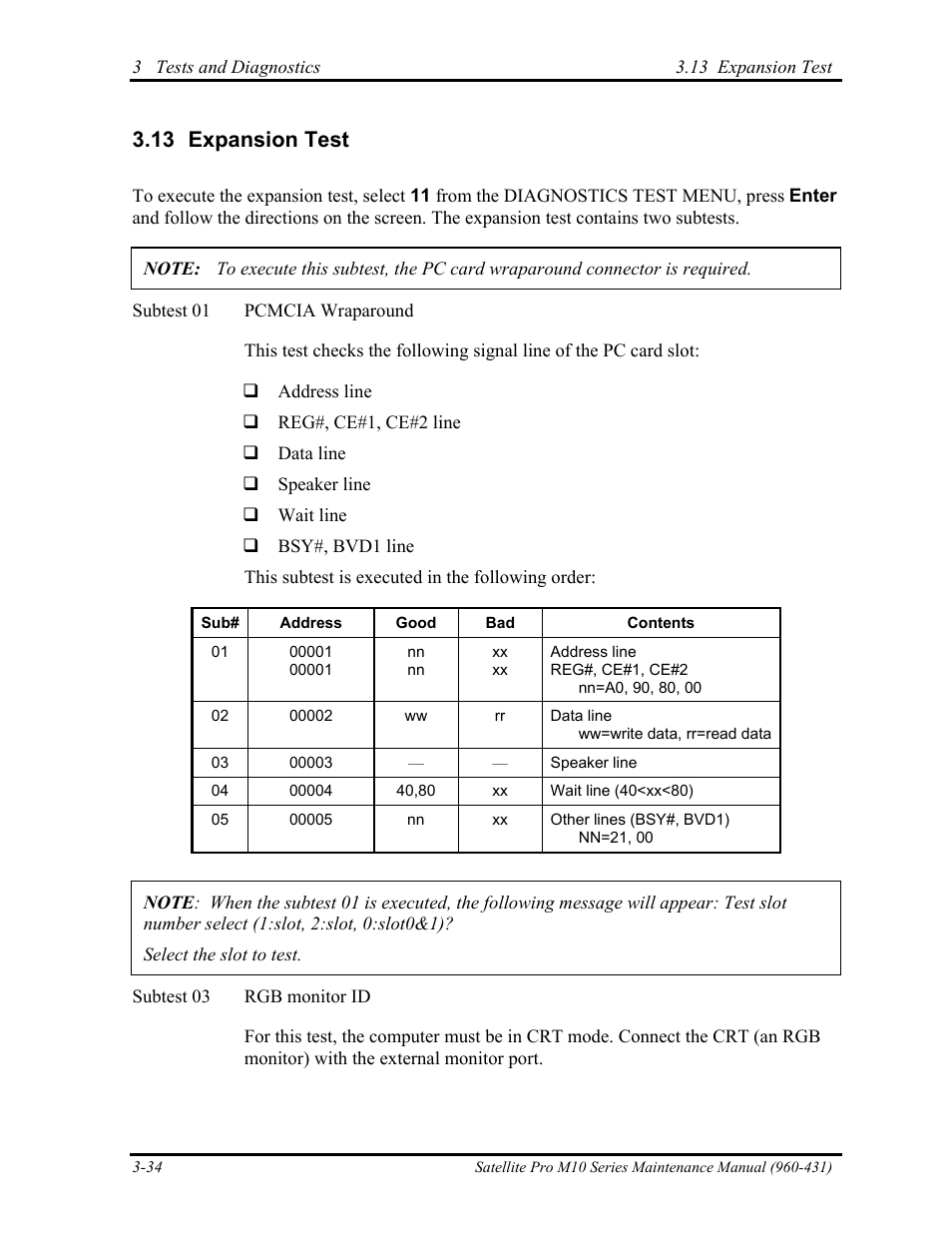 Expansion test, 13 expansion test | Toshiba M10 User Manual | Page 140 / 460