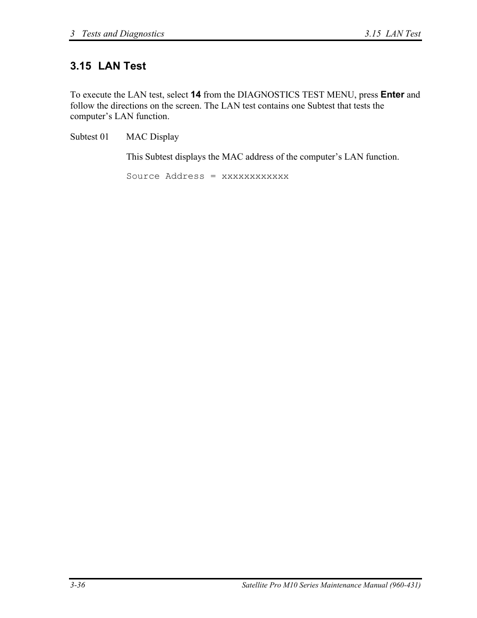 Lan test | Toshiba M10 User Manual | Page 142 / 460