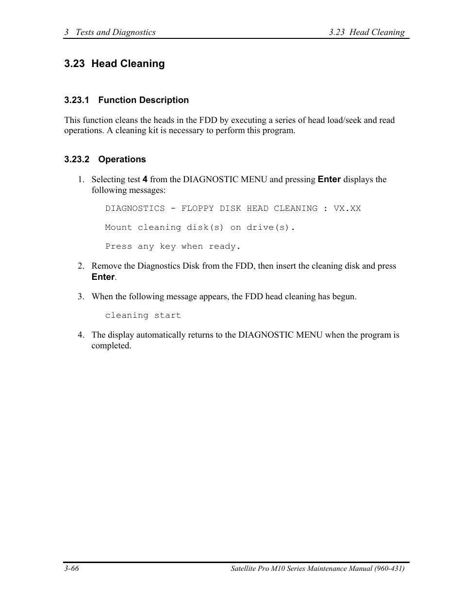 Head cleaning | Toshiba M10 User Manual | Page 172 / 460