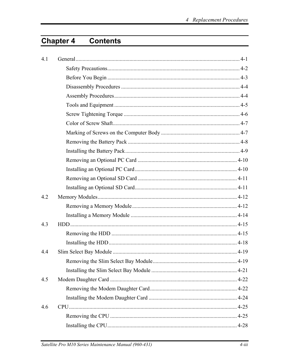 Chapter 4 contents | Toshiba M10 User Manual | Page 203 / 460