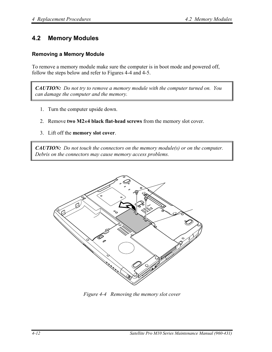 Memory modules | Toshiba M10 User Manual | Page 224 / 460