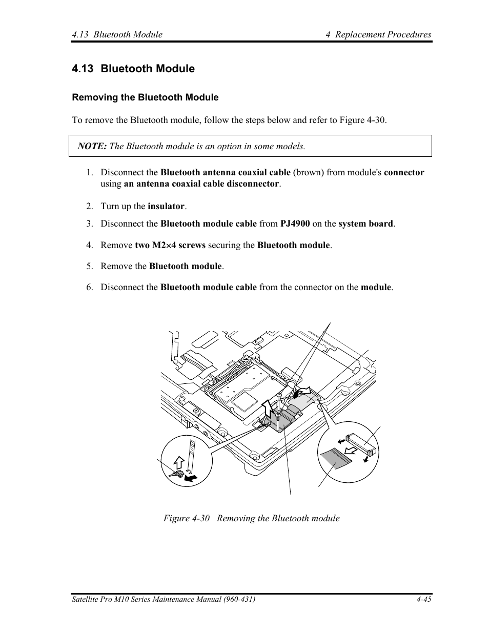 Bluetooth module, 13 bluetooth module | Toshiba M10 User Manual | Page 257 / 460