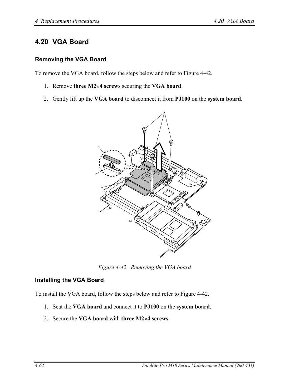 Vga board, 20 vga board | Toshiba M10 User Manual | Page 274 / 460