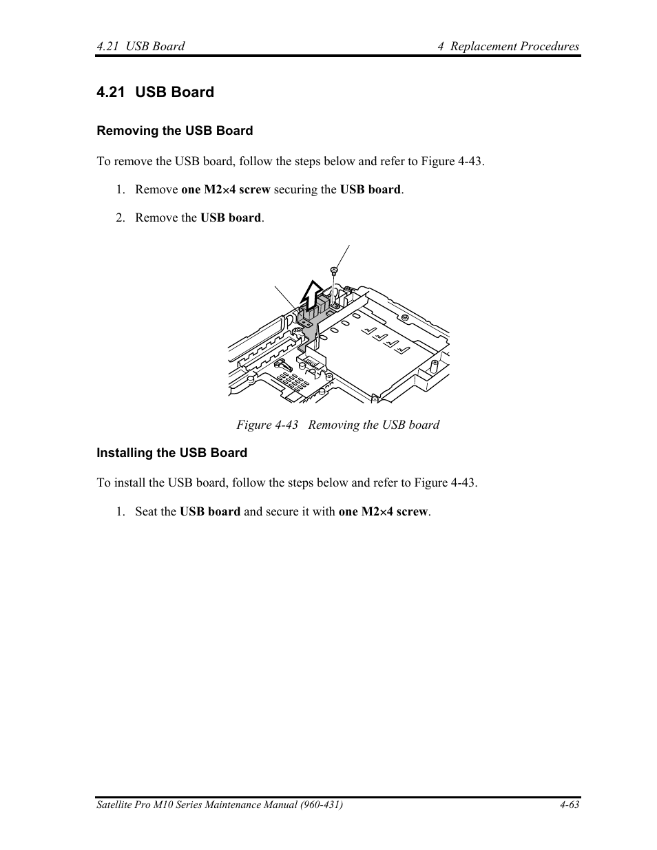 Usb board, 21 usb board | Toshiba M10 User Manual | Page 275 / 460