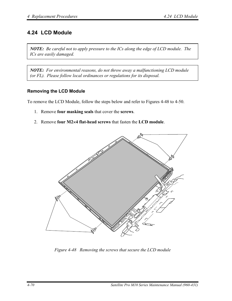 Lcd module, 24 lcd module | Toshiba M10 User Manual | Page 282 / 460