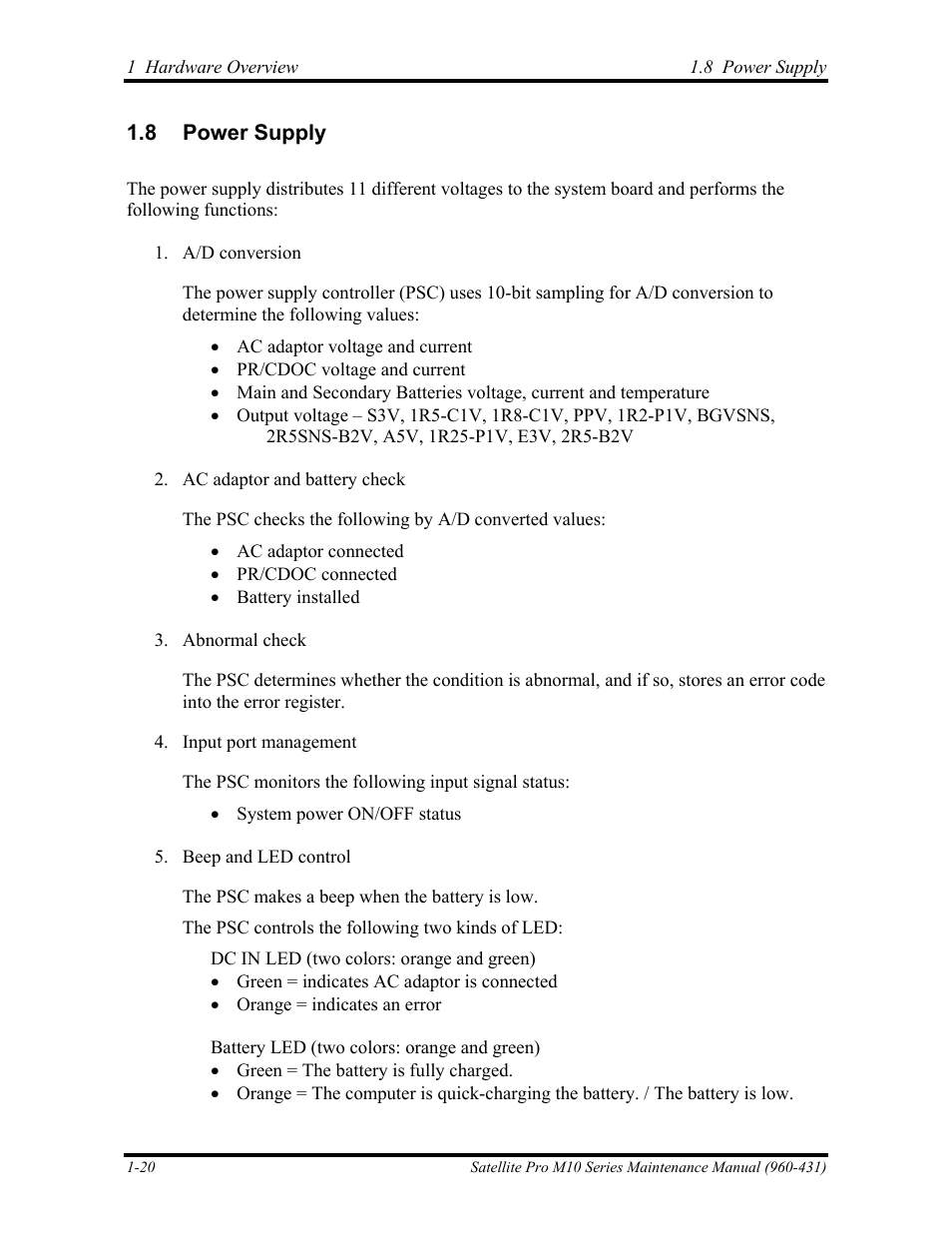 Power supply | Toshiba M10 User Manual | Page 34 / 460