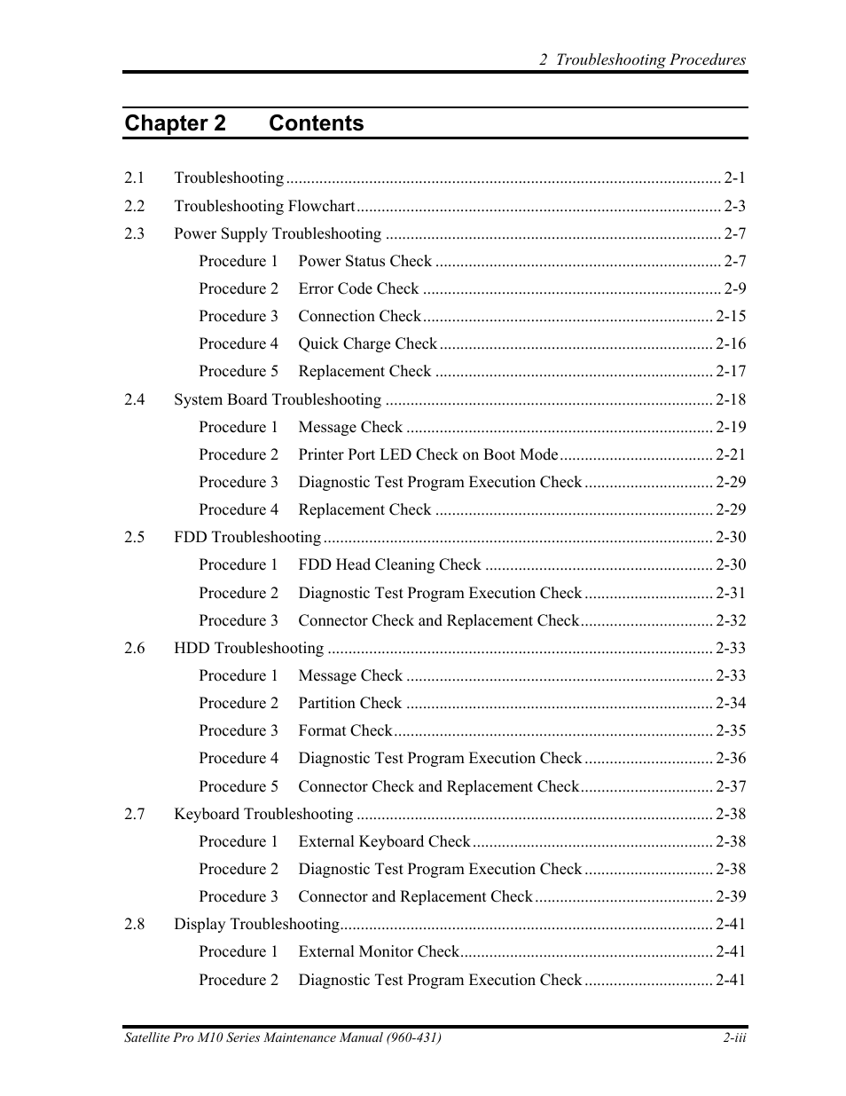 Chapter 2 contents | Toshiba M10 User Manual | Page 43 / 460