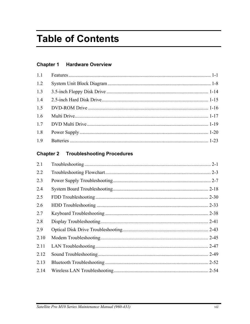 Toshiba M10 User Manual | Page 7 / 460