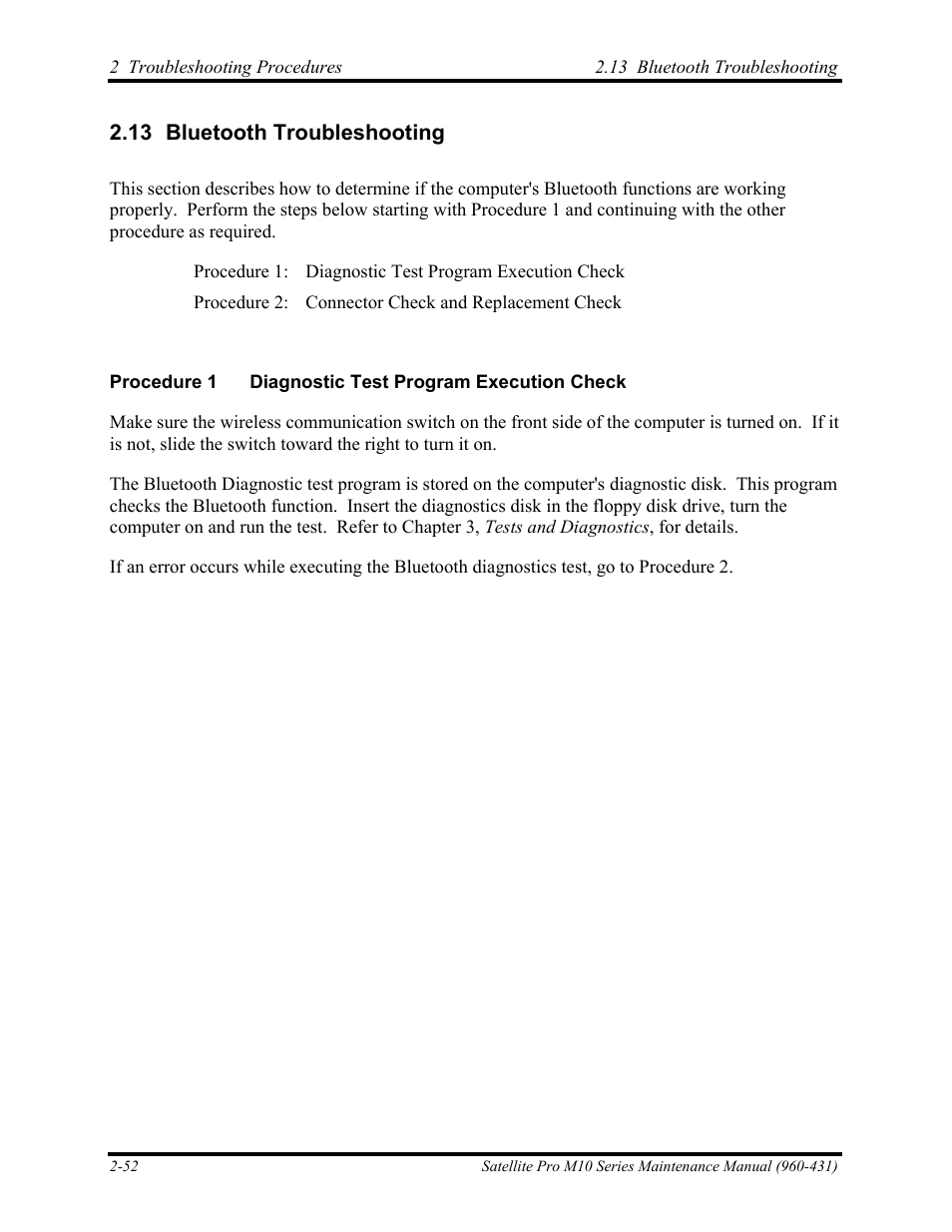 Bluetooth troubleshooting | Toshiba M10 User Manual | Page 98 / 460