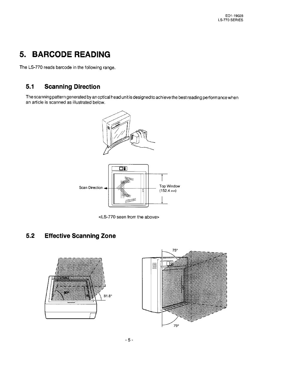Barcode reading | Toshiba TEC LS-770 SERIES User Manual | Page 15 / 23