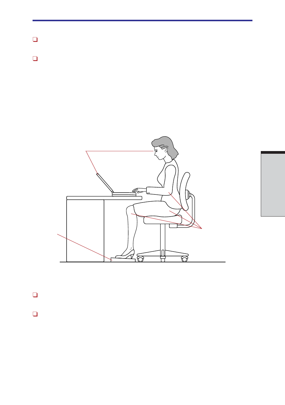 Seating and posture, Seating and posture -3, Setting up your work space | Toshiba A40 Series User Manual | Page 79 / 286