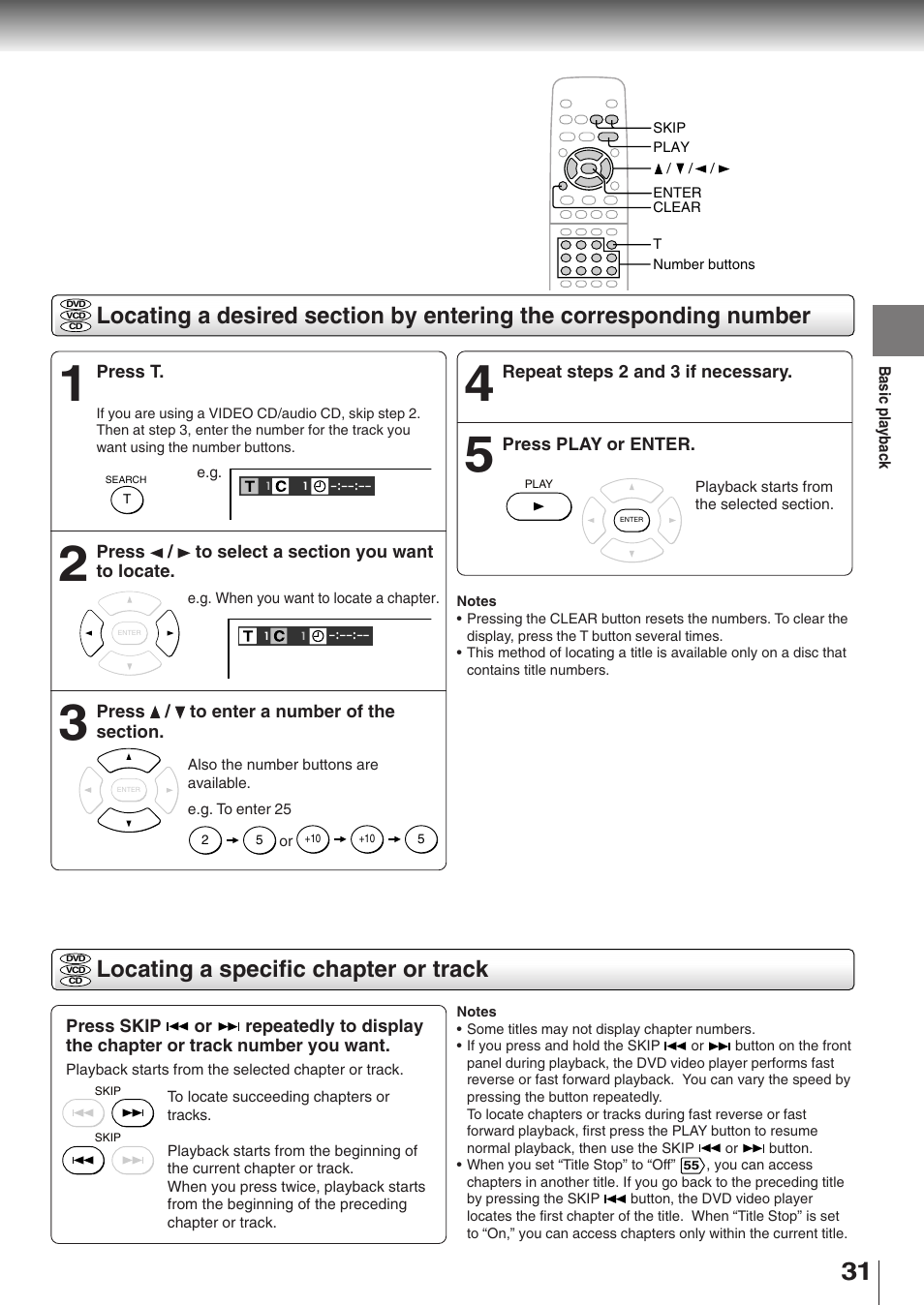 Locating a specific chapter or track | Toshiba SD-K510 User Manual | Page 29 / 59