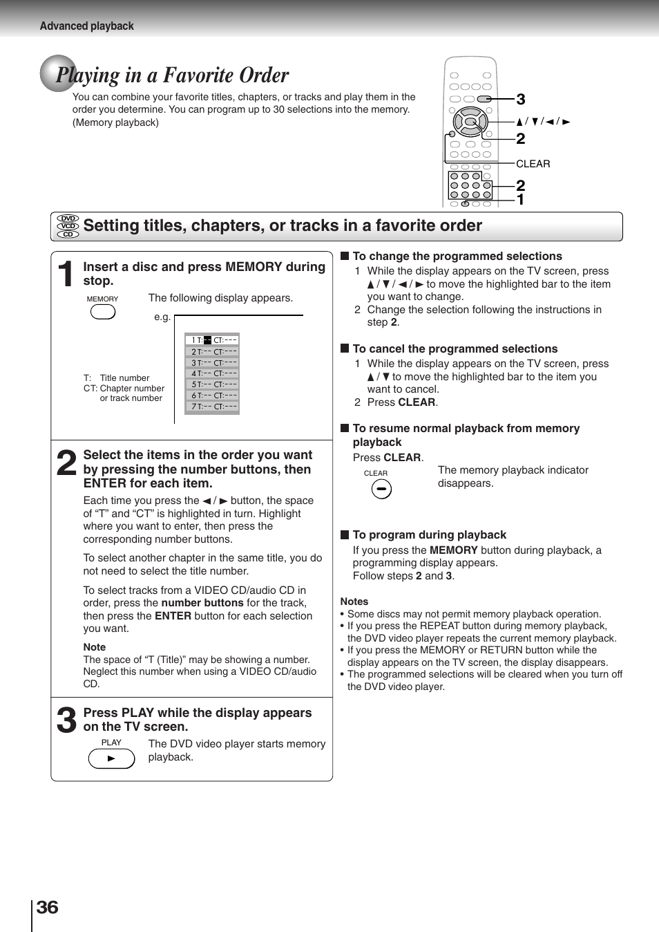 Playing in a favorite order | Toshiba SD-K510 User Manual | Page 34 / 59