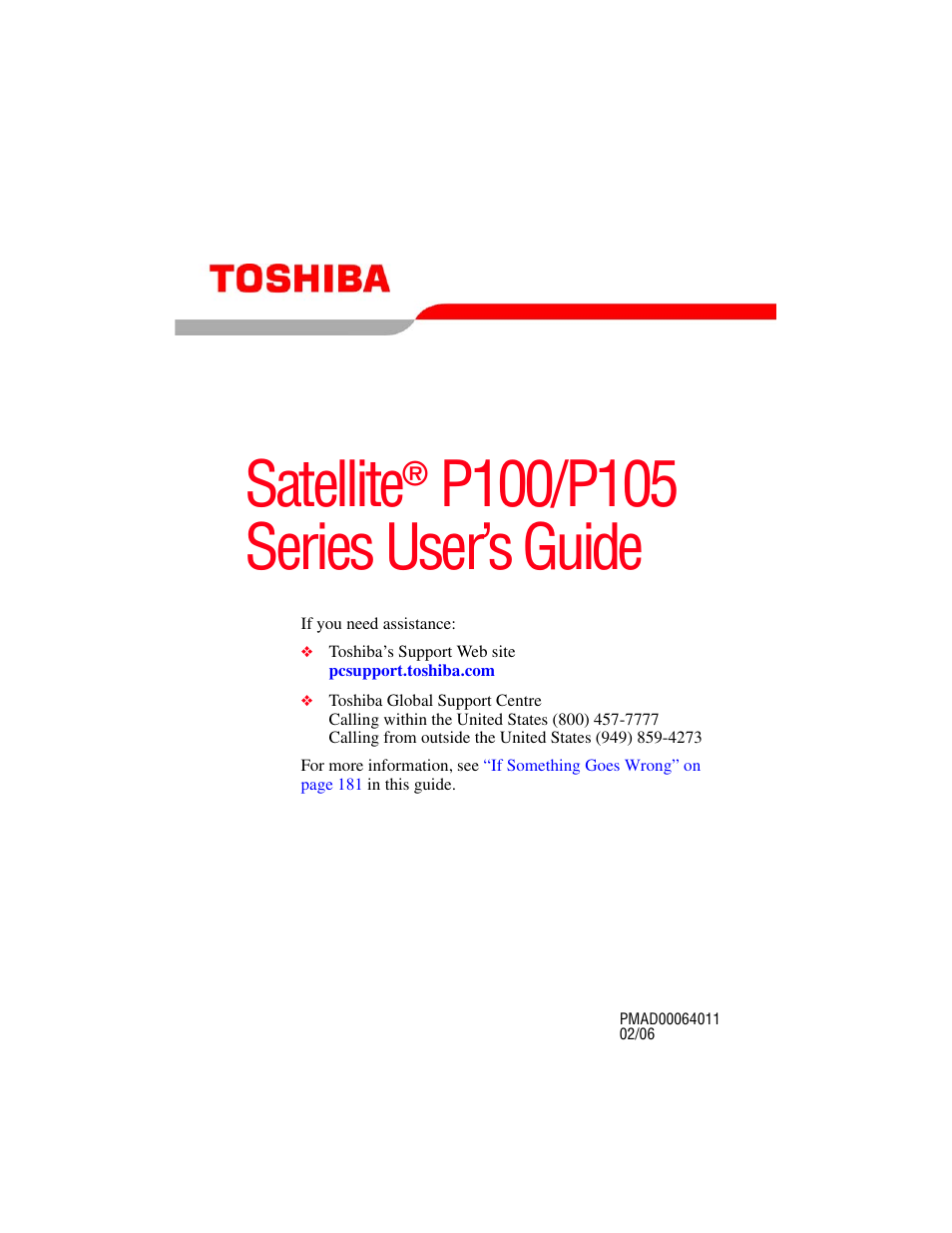 Toshiba P100/P105 User Manual | 280 pages