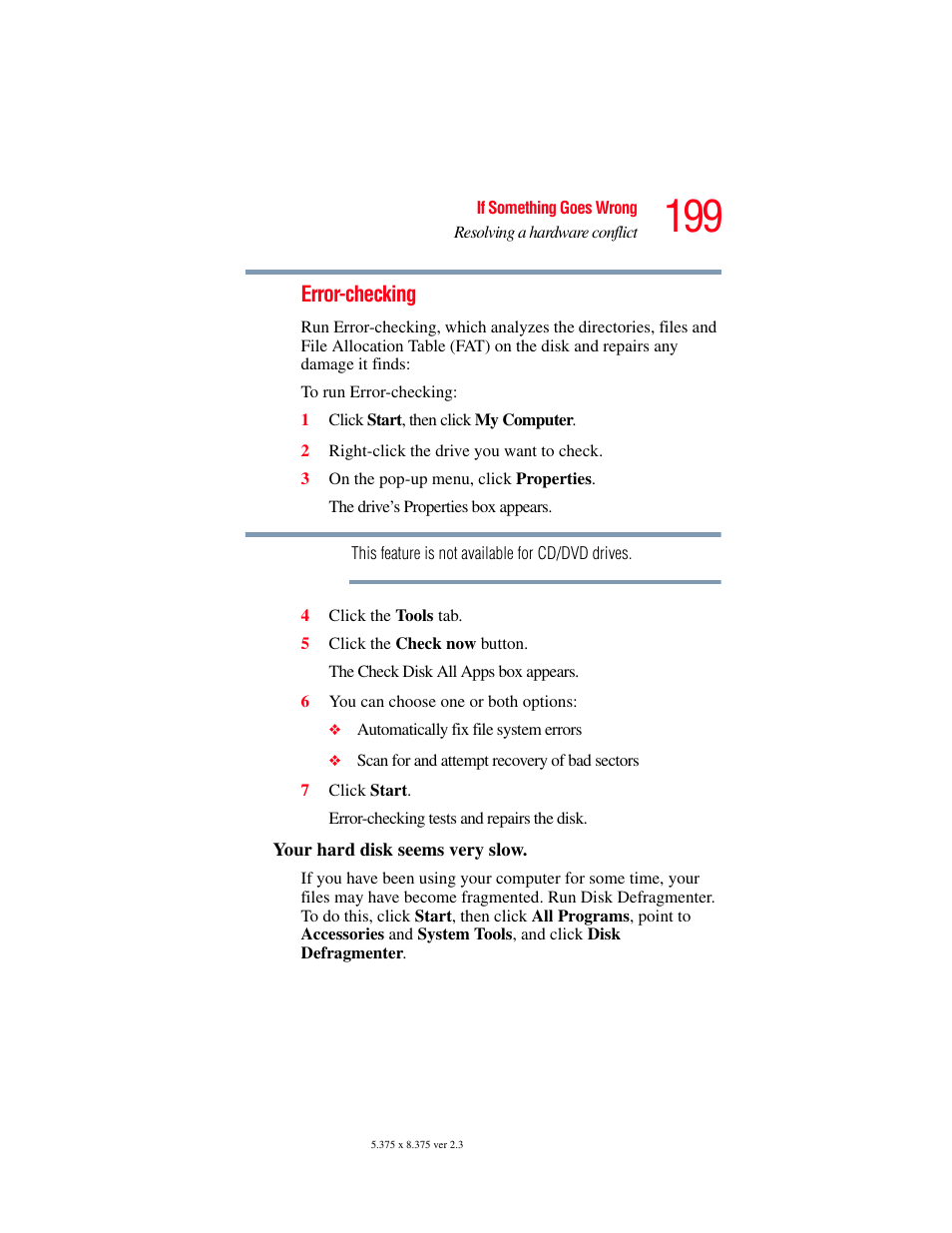 Error-checking | Toshiba P100/P105 User Manual | Page 199 / 280