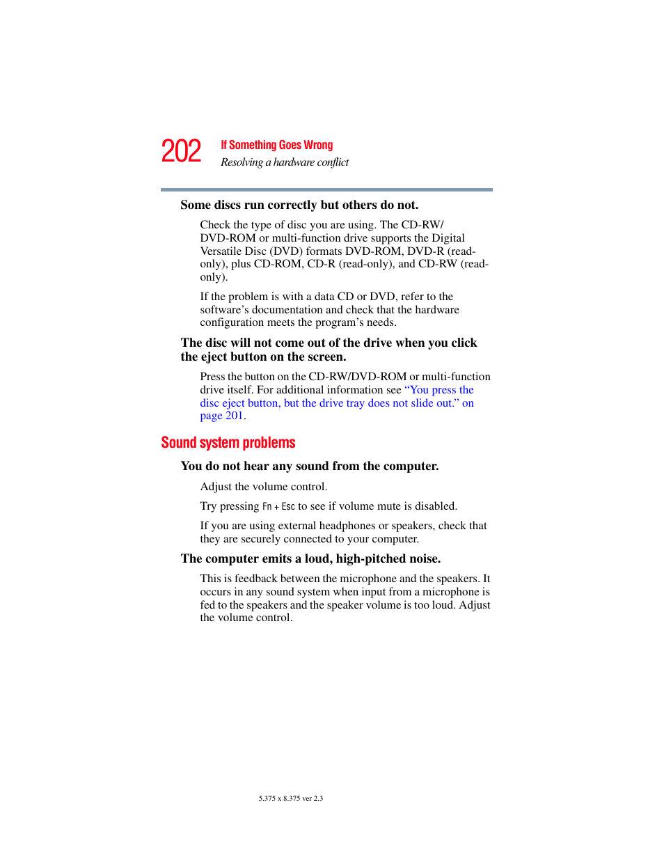 Sound system problems | Toshiba P100/P105 User Manual | Page 202 / 280
