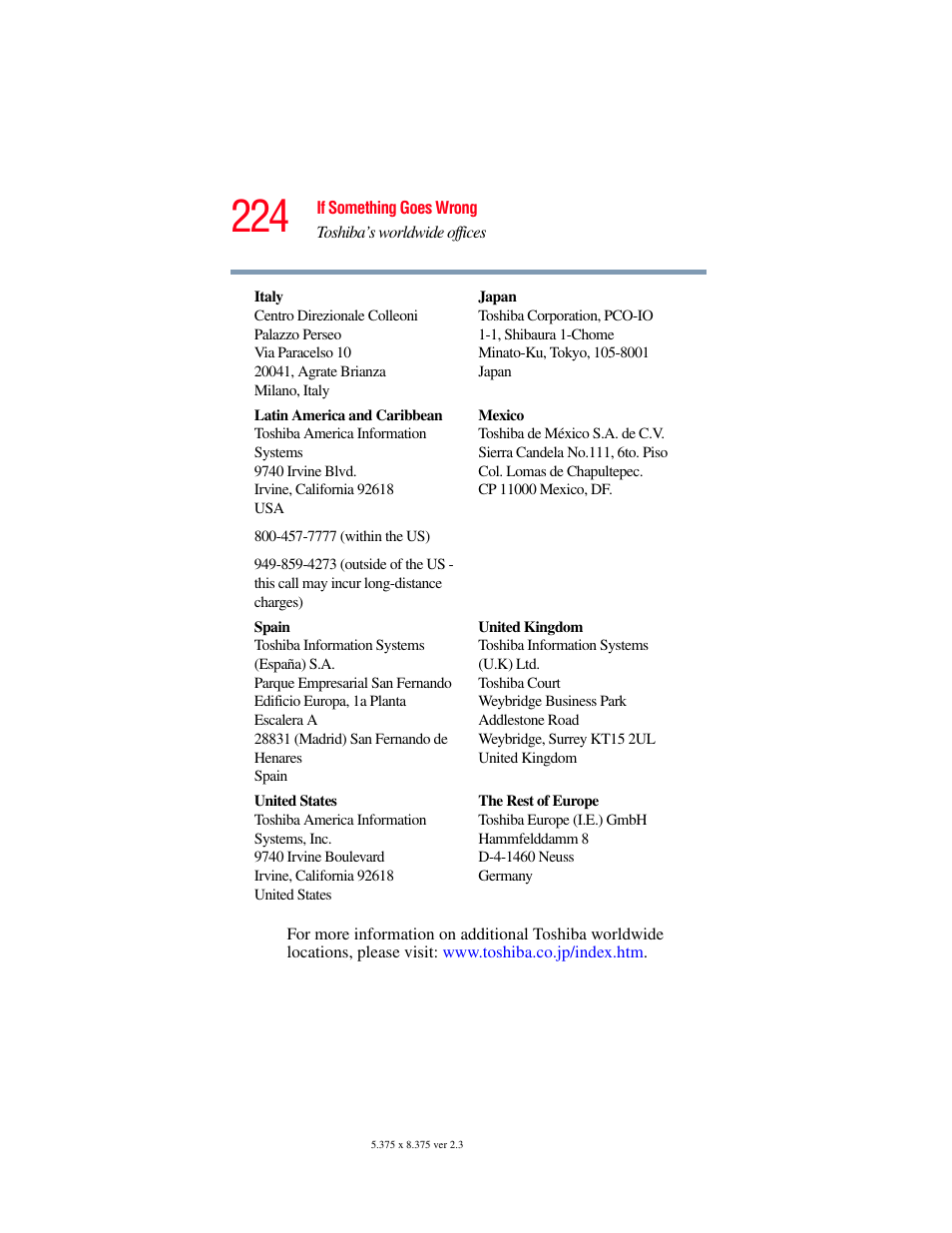 Toshiba P100/P105 User Manual | Page 224 / 280